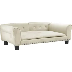 MAISON EXCLUSIVE - Lit pour chien crème 95x55x30 cm velours