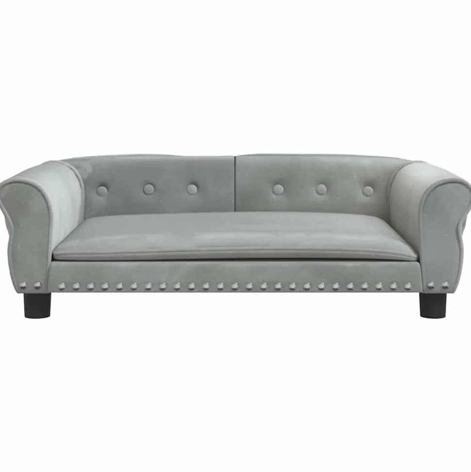 MAISON EXCLUSIVE - Lit pour chien gris clair 95x55x30 cm velours