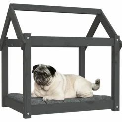 MAISON EXCLUSIVE - Lit pour chien gris 71x55x70 cm bois de pin solide