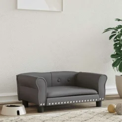 MAISON EXCLUSIVE - Lit pour chien gris 70x45x30 cm similicuir