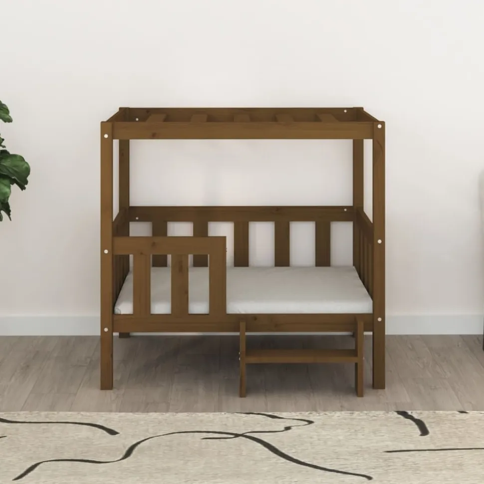 MAISON EXCLUSIVE - Lit pour chien marron miel 95,5x73,5x90 cm bois de pin solide