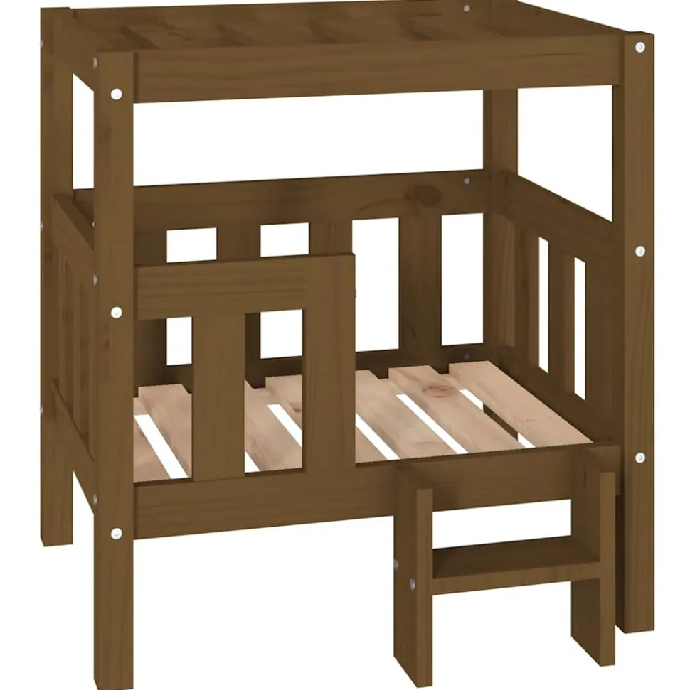 MAISON EXCLUSIVE - Lit pour chien marron miel 65,5x50,5x70 cm bois de pin solide