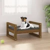 MAISON EXCLUSIVE - Lit pour chien marron miel 55,5x45,5x28 cm bois de pin solide