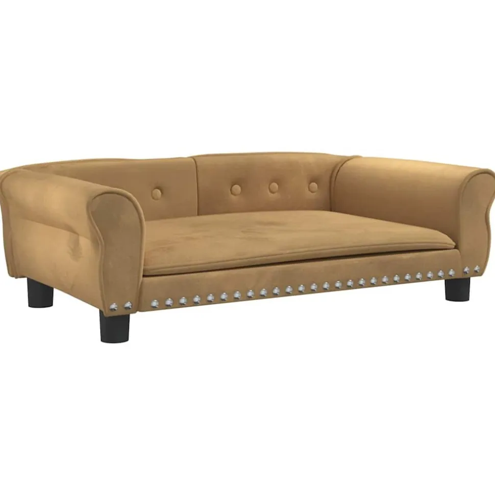 MAISON EXCLUSIVE - Lit pour chien marron 95x55x30 cm velours