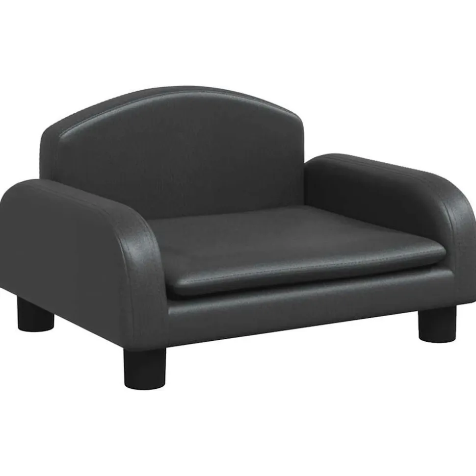 MAISON EXCLUSIVE - Lit pour chien noir 50x40x30 cm similicuir