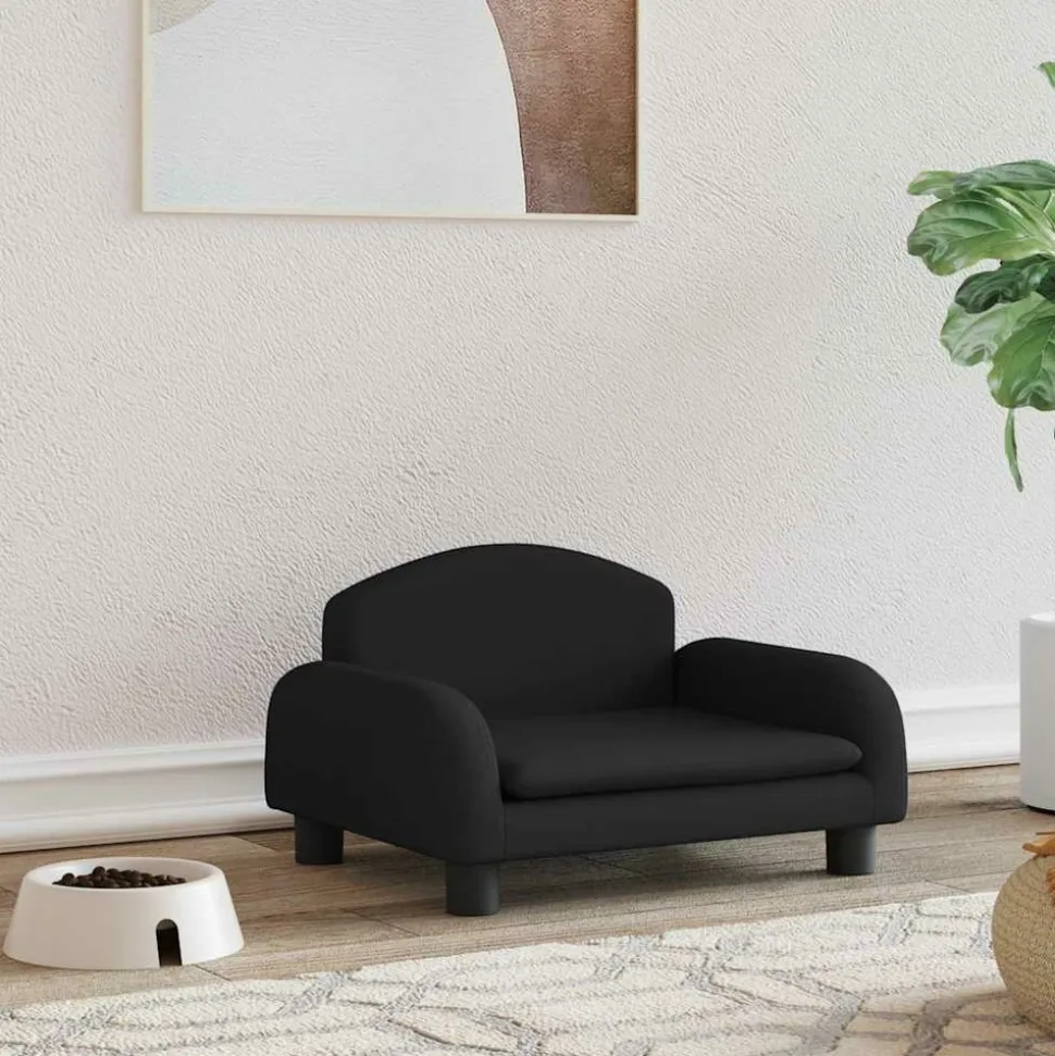 MAISON EXCLUSIVE - Lit pour chien noir 50x40x30 cm tissu