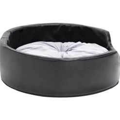 MAISON EXCLUSIVE - Lit pour chiens noir et gris 69x59x19 cm peluche et similicuir