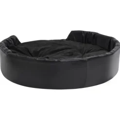 MAISON EXCLUSIVE - Lit pour chiens noir 99x89x21 cm peluche et similicuir