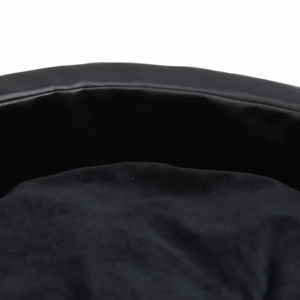 MAISON EXCLUSIVE - Lit pour chiens noir 99x89x21 cm peluche et similicuir