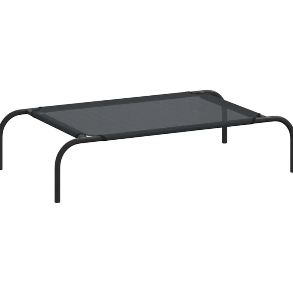 MAISON EXCLUSIVE - Lit surélevé pour chien noir s textilène