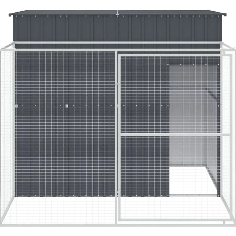 MAISON EXCLUSIVE - Niche pour chien avec cour anthracite 214x253x181 cm