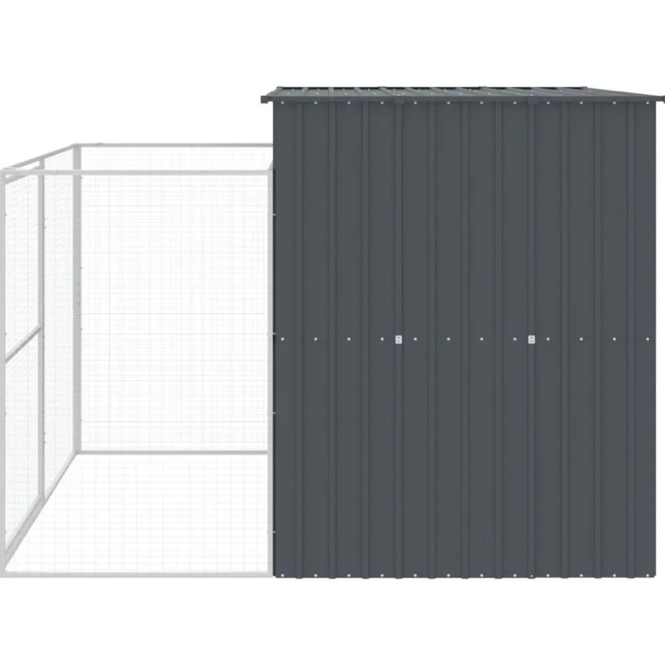MAISON EXCLUSIVE - Niche pour chien avec cour anthracite 214x253x181 cm
