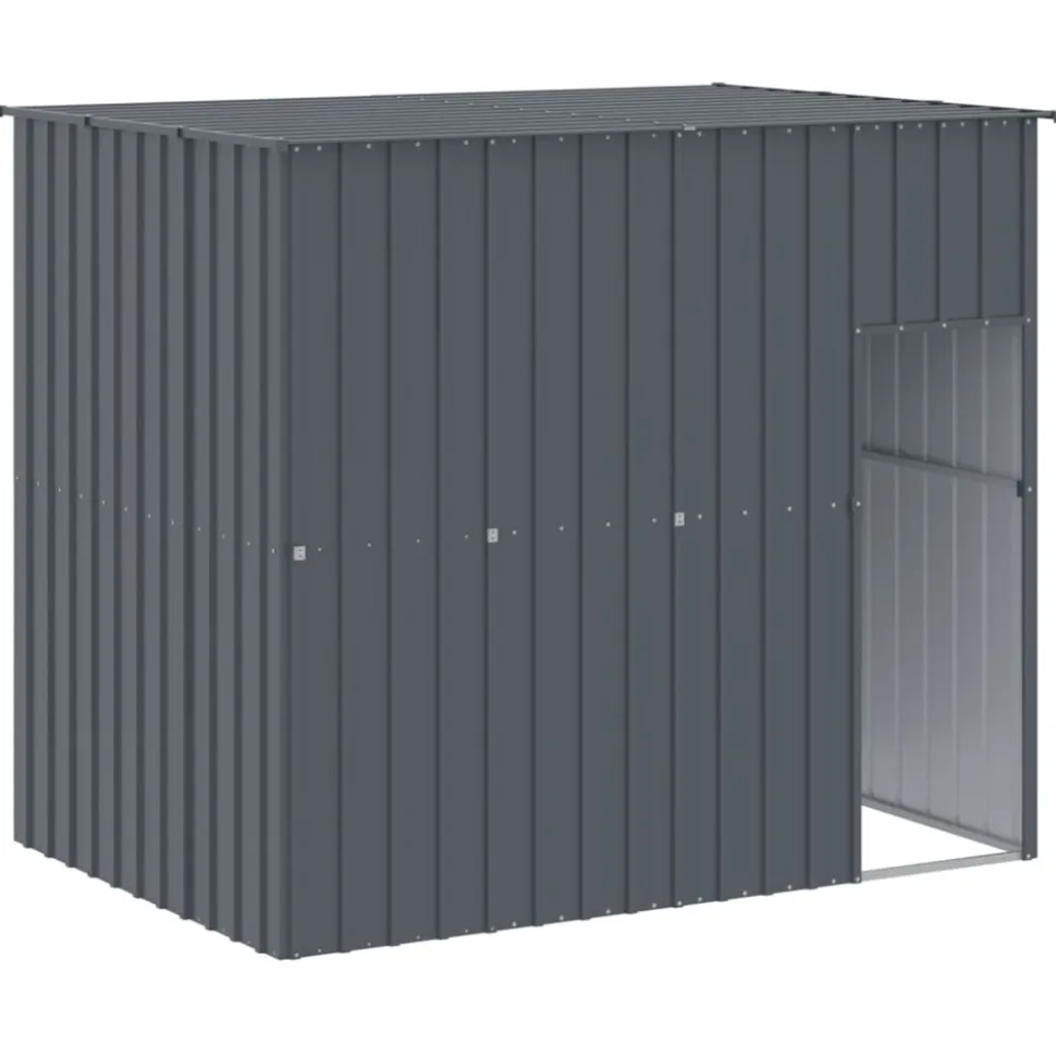 MAISON EXCLUSIVE - Niche pour chien avec cour anthracite 214x457x181 cm