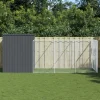 MAISON EXCLUSIVE - Niche pour chien avec cour anthracite 214x457x181 cm
