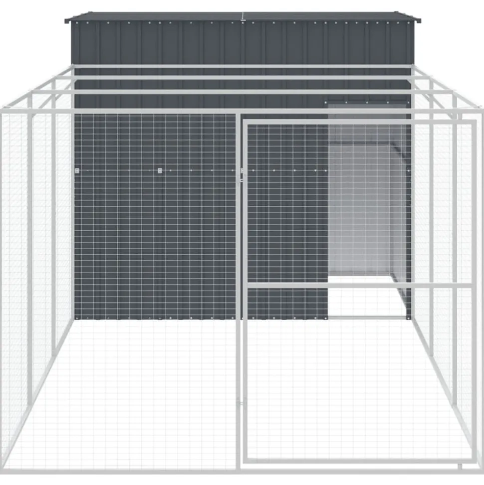 MAISON EXCLUSIVE - Niche pour chien avec cour anthracite 214x457x181 cm