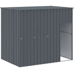 MAISON EXCLUSIVE - Niche pour chien avec cour anthracite 214x457x181 cm