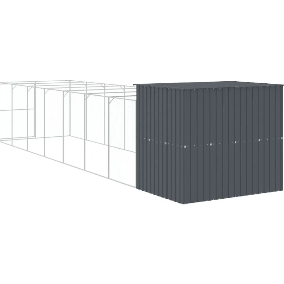 MAISON EXCLUSIVE - Niche pour chien avec cour anthracite 214x865x181 cm