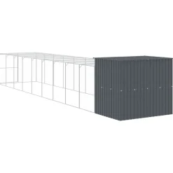 MAISON EXCLUSIVE - Niche pour chien avec cour anthracite 214x1069x181 cm