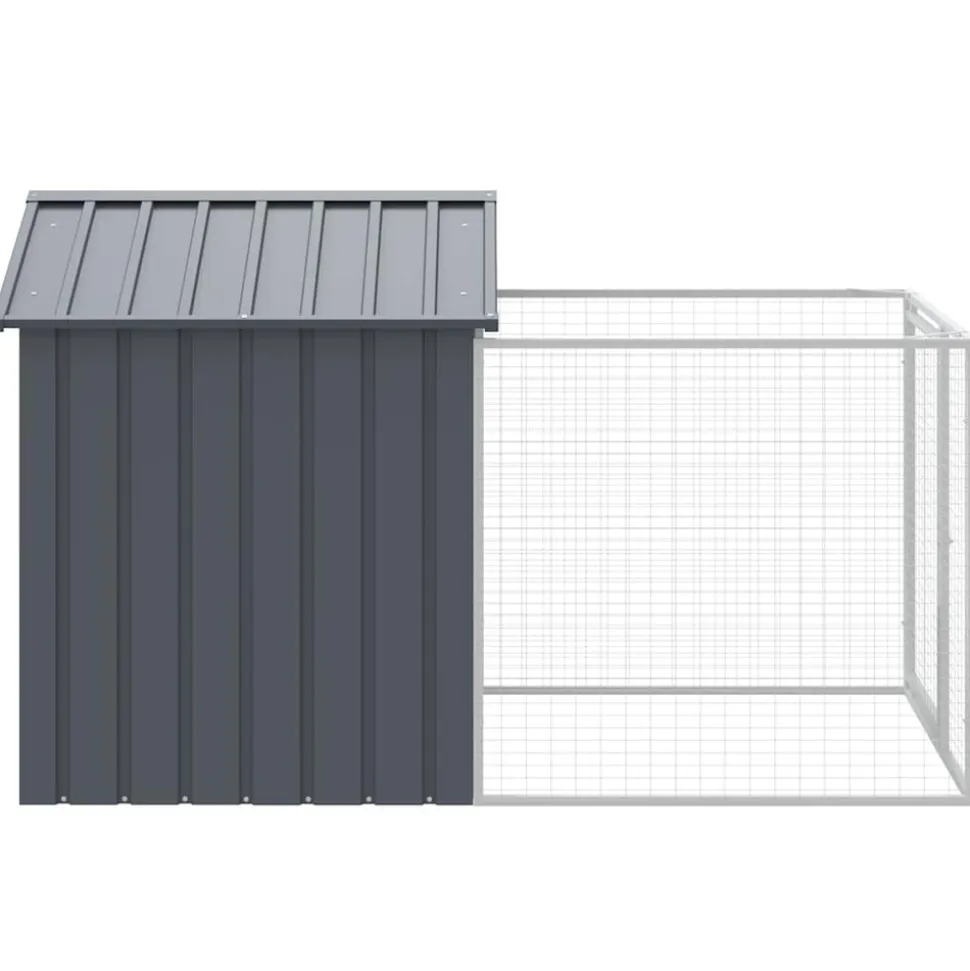 MAISON EXCLUSIVE - Niche pour chien avec cour anthracite 117x201x123 cm