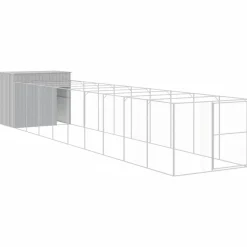 MAISON EXCLUSIVE - Niche pour chien avec cour gris clair 214x1069x181 cm
