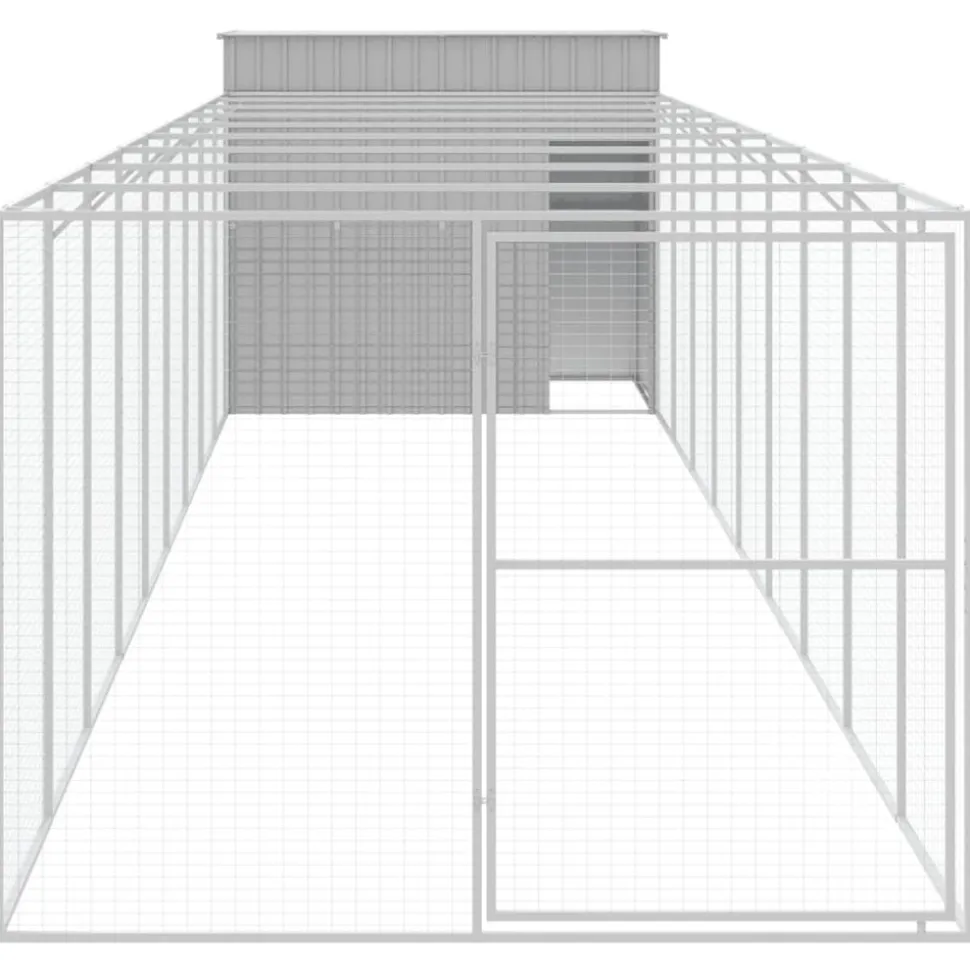 MAISON EXCLUSIVE - Niche pour chien avec cour gris clair 214x1069x181 cm