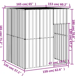 MAISON EXCLUSIVE - Niche pour chien avec toit anthracite acier galvanisé
