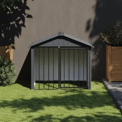 MAISON EXCLUSIVE - Niche pour chien avec toit noir 117x103x102 cm acier galvanisé