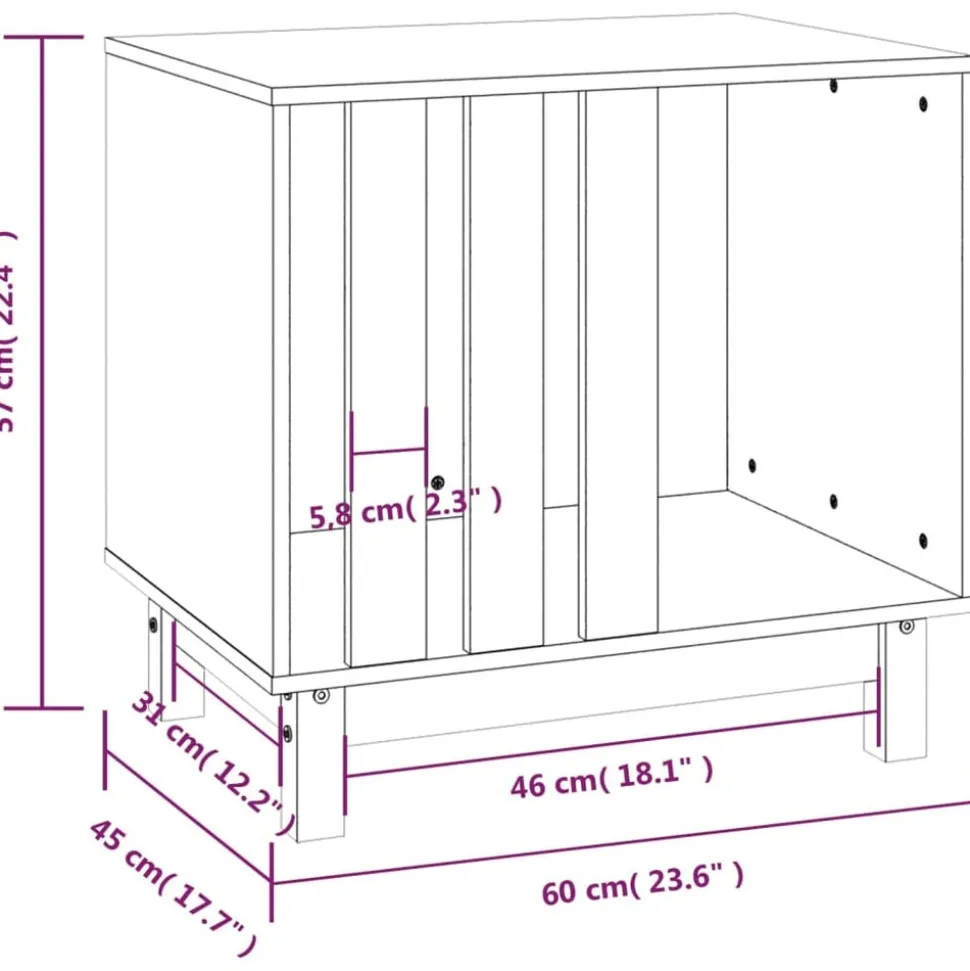 MAISON EXCLUSIVE - Niche pour chien blanc 60x45x57 cm bois de pin massif