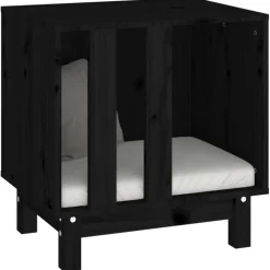 MAISON EXCLUSIVE - Niche pour chien noir 50x40x52 cm bois de pin massif