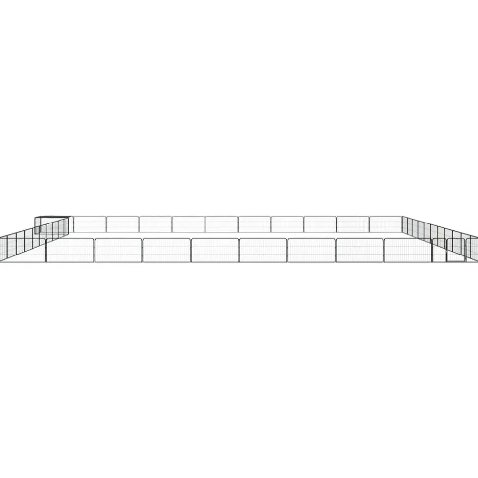 MAISON EXCLUSIVE - Parc pour chien 44panneaux noir 100x50cm acier enduit de poudre