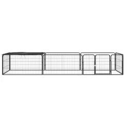 MAISON EXCLUSIVE - Parc pour chien 8 panneaux noir 100x50cm acier enduit de poudre