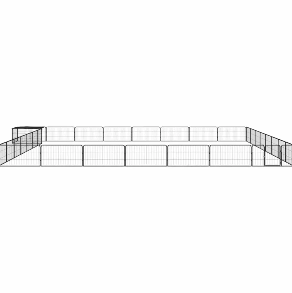 MAISON EXCLUSIVE - Parc pour chien 32panneaux noir 100x50cm acier enduit de poudre