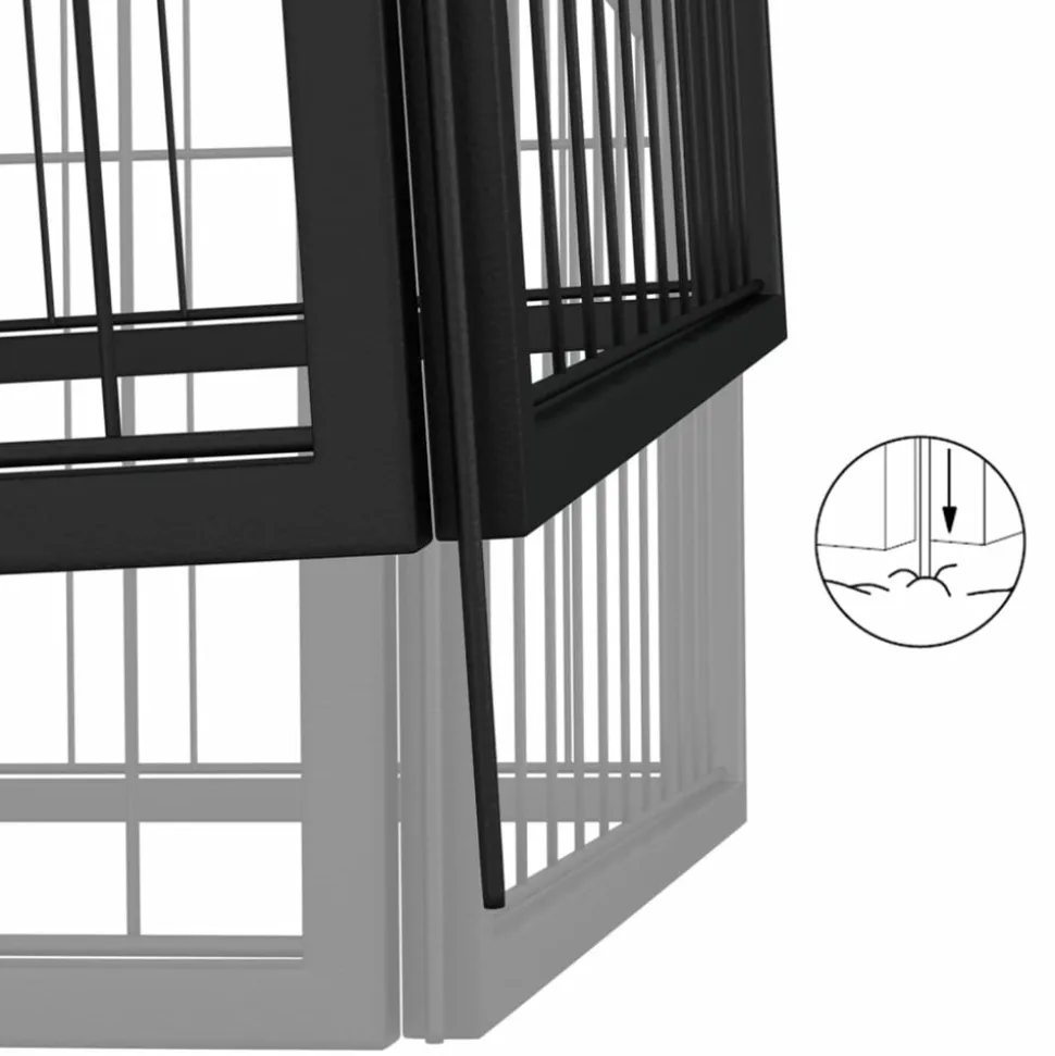 MAISON EXCLUSIVE - Parc pour chien 32panneaux noir 100x50cm acier enduit de poudre