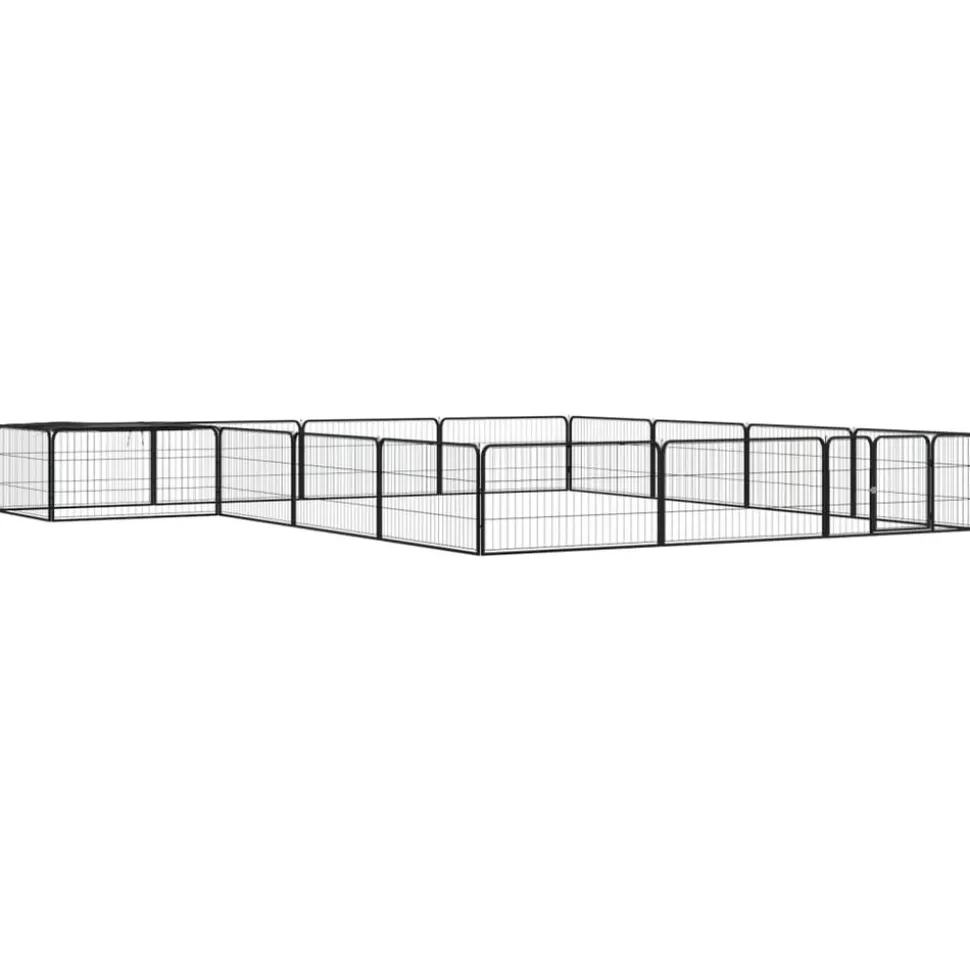 MAISON EXCLUSIVE - Parc pour chien 16panneaux noir 100x50cm acier enduit de poudre