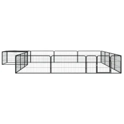 MAISON EXCLUSIVE - Parc pour chien 16panneaux noir 100x50cm acier enduit de poudre