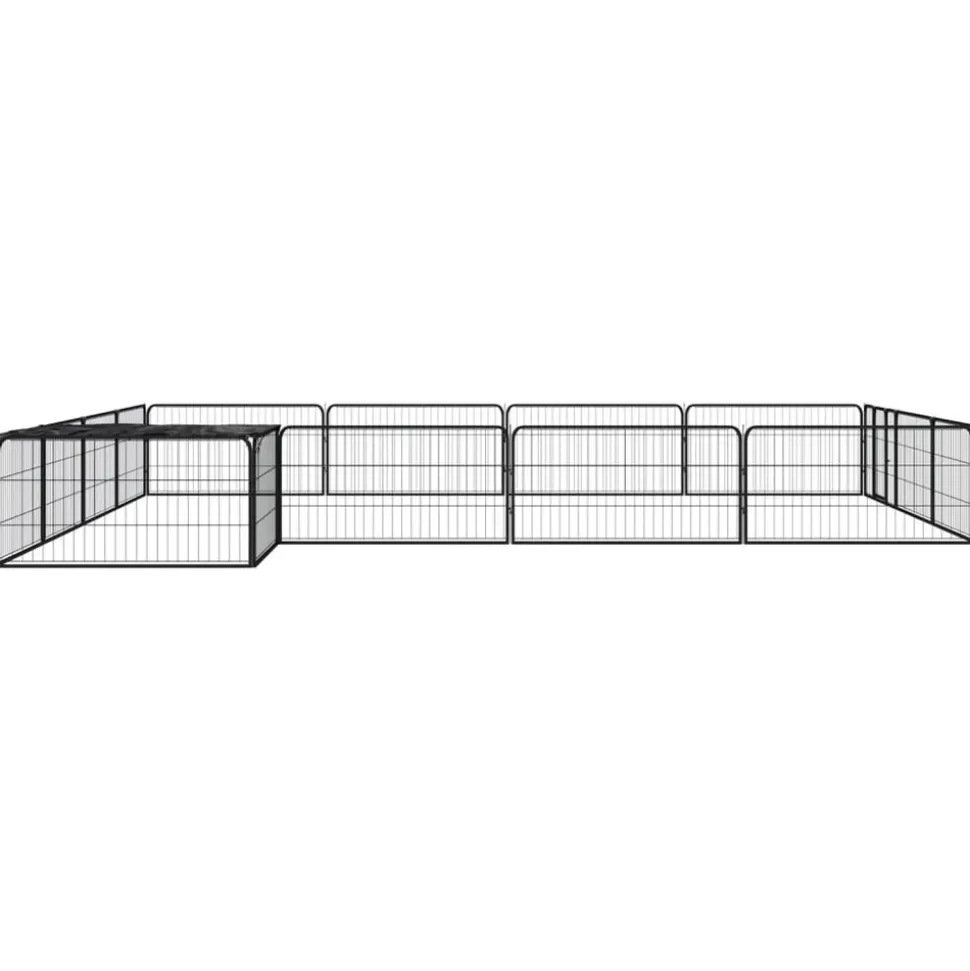 MAISON EXCLUSIVE - Parc pour chien 16panneaux noir 100x50cm acier enduit de poudre