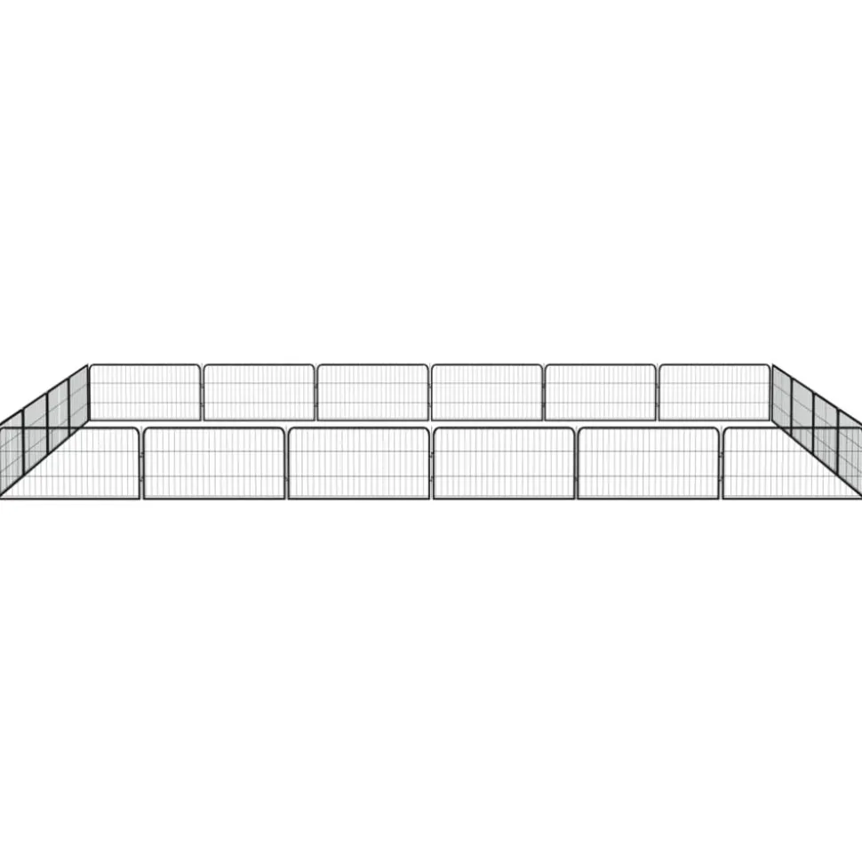 MAISON EXCLUSIVE - Parc pour chien 20panneaux noir 100x50cm acier enduit de poudre