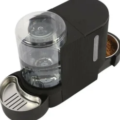 M PETS - Distributeur de croquettes et d'eau m.pets duplo 1,3kg/3l - 40x16.2x29.1 cm - noir