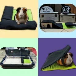 NEO SOLVO - Coussin polaire avec 2 boudins tunnels pour cochon d'inde