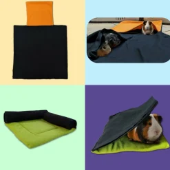 NEO SOLVO - Coussin polaire pour cochon d'inde et lapin avec cachette et couverture intégrée