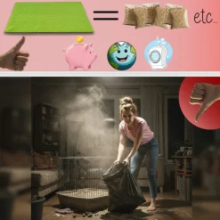 NEO SOLVO - Lot de 4 - tapis qui remplace la litière pour cochon d'inde et lapin - absorbant, imperméable, passe en machine 140 x 70 cm