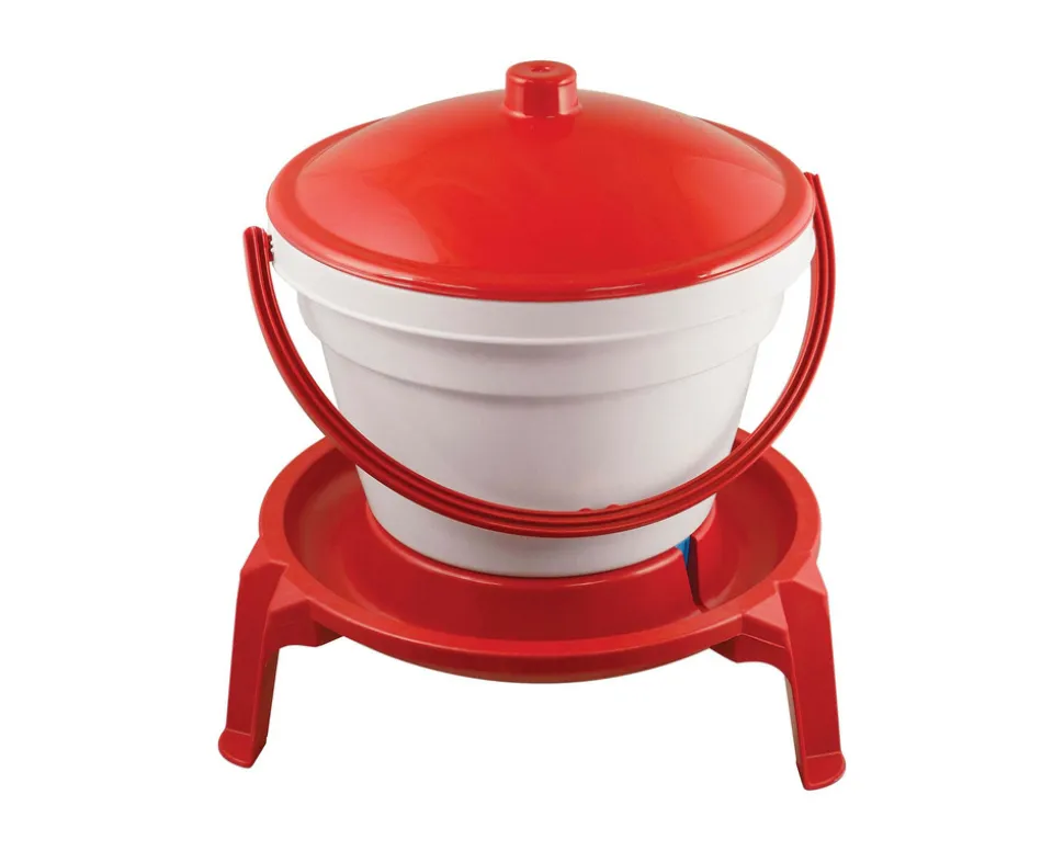 NOVITAL - Abreuvoir 12 litres sur pieds pour poules et volailles • abreuvoir seau en plastique