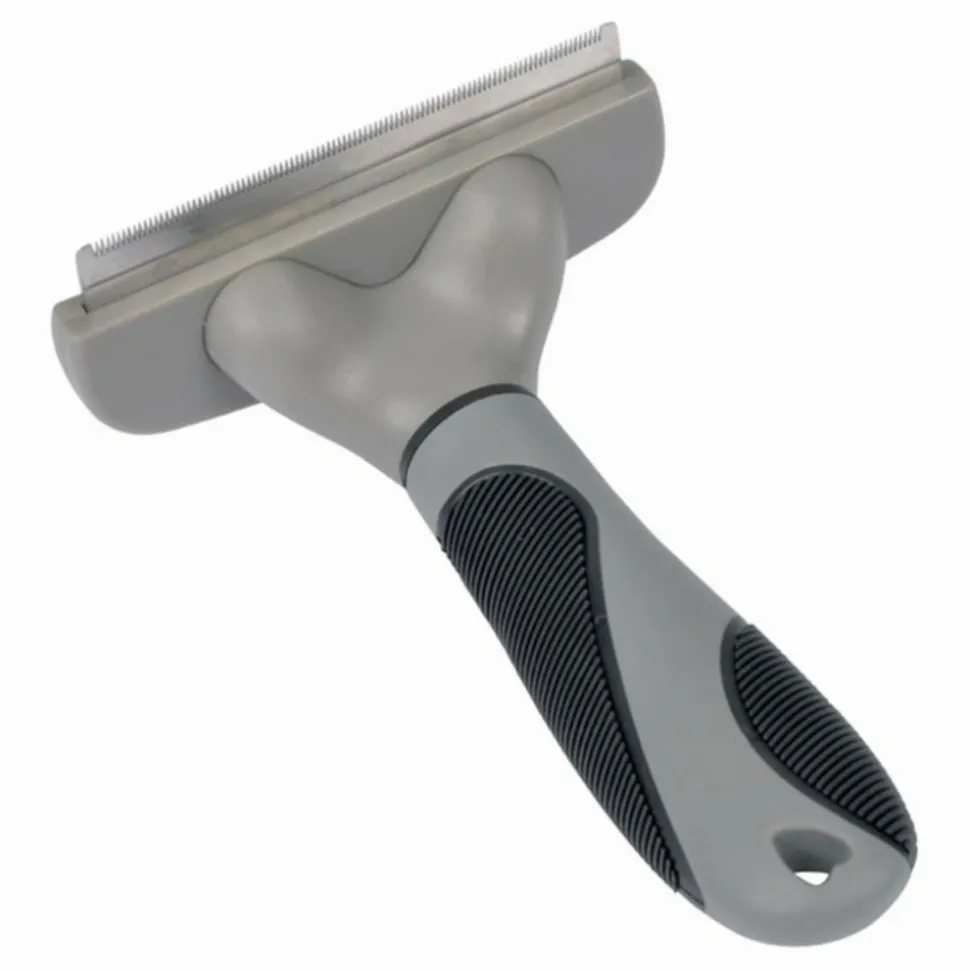PARIS PRIX - Brosse pour chien & chat "sous poils" 16cm gris