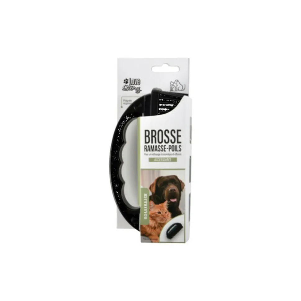 PARIS PRIX - Brosse ramasse-poils "antistatique" 15cm noir