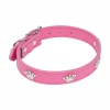 PARIS PRIX - Collier fantaisie pour chien "couronnes" 45cm fuchsia