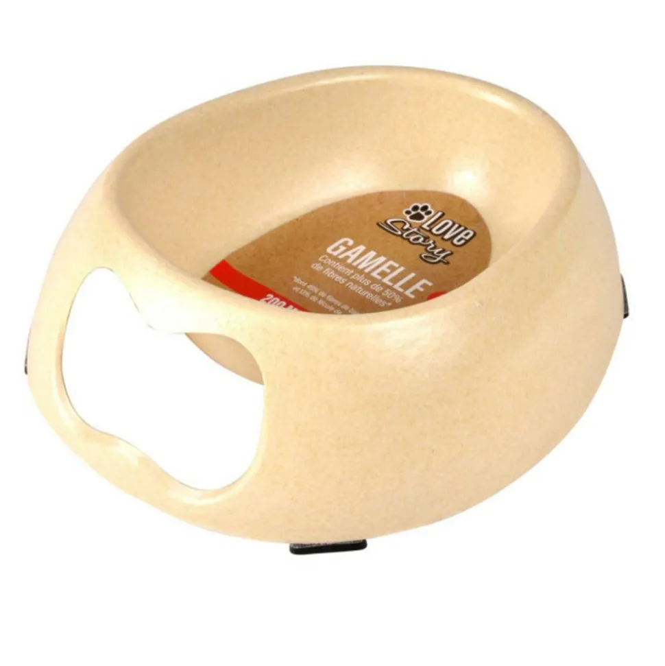 PARIS PRIX - Gamelle pour chien & chat "bambou" 16cm naturel