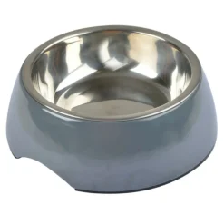 PARIS PRIX - Gamelle pour chien & chat "bol inox" 17cm anthracite