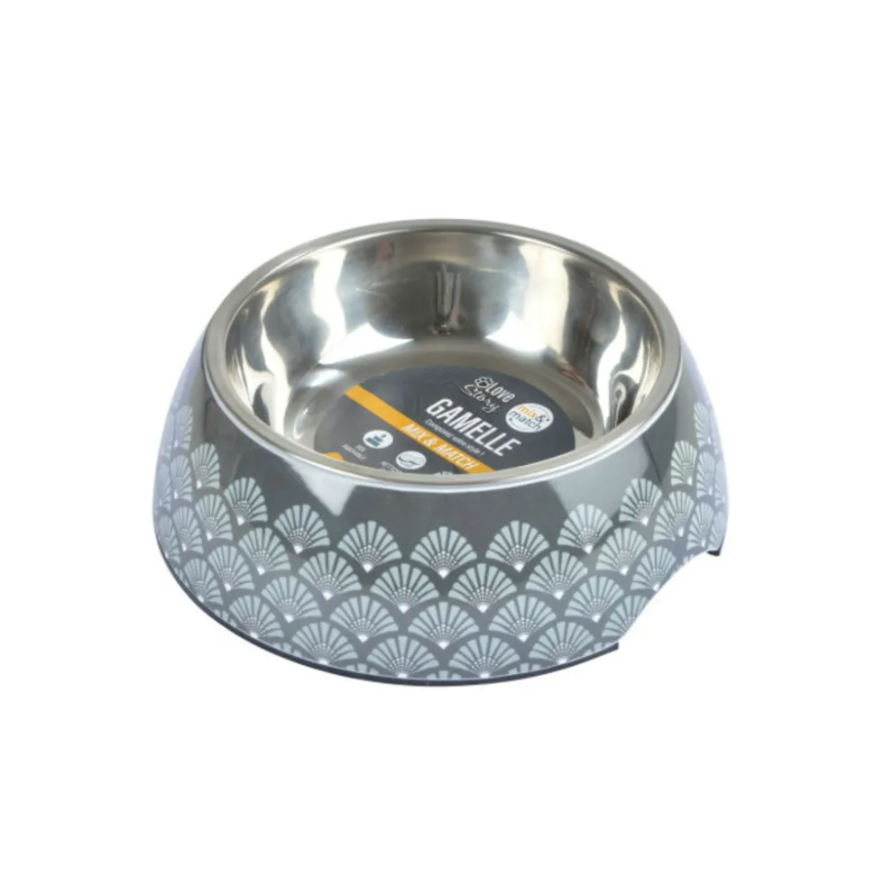 PARIS PRIX - Gamelle pour chien & chat "new art" 17cm anthracite