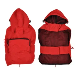 PARIS PRIX - Imperméable pour chien "capuche & poche" 30cm rouge