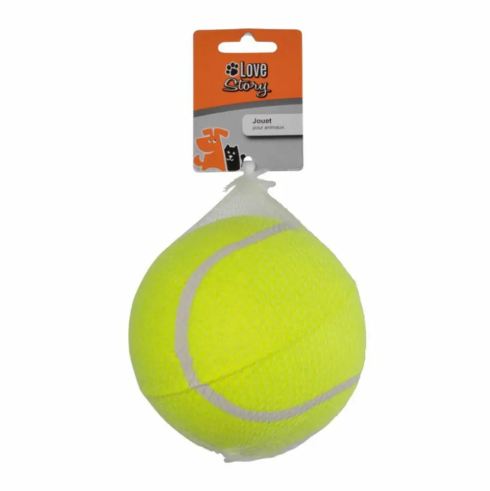 PARIS PRIX - Jouet pour chien "balle de tennis" 13cm jaune